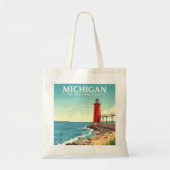 Vintage Michigan Tote Bag (Voorkant)