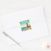 Vintage Michigan Vierkante Sticker (Envelop)