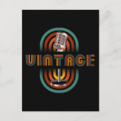 Vintage Microfoon Muziek Zingen Briefkaart (Voorkant)