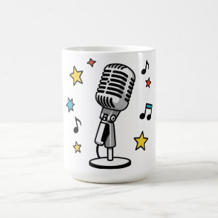 Vintage Microfoon Muzieknamen Retro Zang Ontwerp Koffiemok