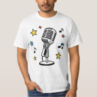 Vintage Microfoon Muzieknamen Retro Zang Ontwerp