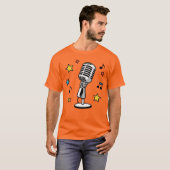 Vintage Microfoon Muzieknoten Retro Zang Ontwerp T-shirt (Voorkant volledig)