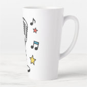 Vintage Microfoon Muzieknotities Retro Zangontwerp Latte Mok (Rechts)