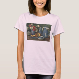 Vintage middagkoffie, cake, thee en bloemen t-shirt