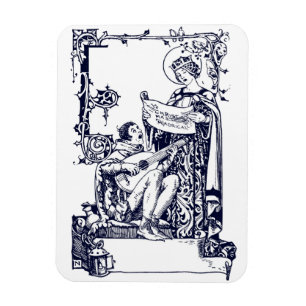 Vintage Middeleeuwse Kerstcarolers Art Nouveau Magneet