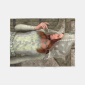 Vintage Middeleeuwse Prinses Renaissance Kunst Fleece Deken (Voorkant (Horizontaal))