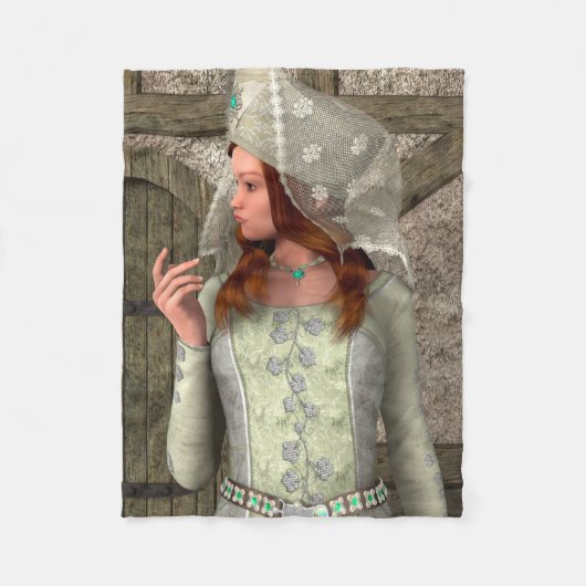 Vintage Middeleeuwse Prinses Renaissance Kunst Fleece Deken (Voorkant)