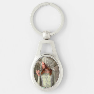 Vintage Middeleeuwse Prinses Renaissance Kunst Sleutelhanger