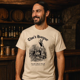 Vintage Middeleeuwse Viking Thor Sjabloon T-shirt