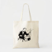 Vintage Midden-Eeuwse Drummer Jazz Percussie Tote Bag (Voorkant)