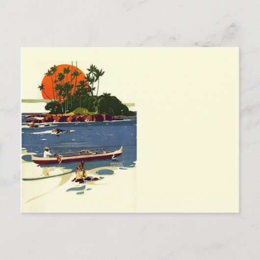 Vintage Midden van de eeuw Tiki Briefkaart (Voorkant)