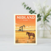 Vintage Midland Texas Briefkaart (Staand voorkant)