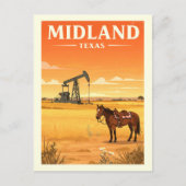 Vintage Midland Texas Briefkaart (Voorkant)