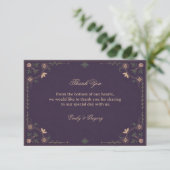 Vintage Midnight Botanisch Bedankkaart (Staand voorkant)