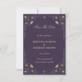 Vintage Midnight Botanisch Save The Date (Voorkant)