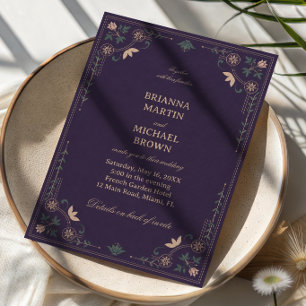 Vintage Midnight Botanische Siermotieven Kaart