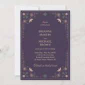 Vintage Midnight Botanische Siermotieven Kaart (Voorkant)