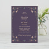 Vintage Midnight Botanische Siermotieven Kaart (Staand voorkant)