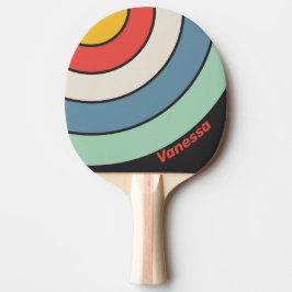 Vintage Midnight Circle Stripe met naam Tafeltennisbatje