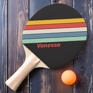 Vintage Midnight Gestreept met Naam Tafeltennisbatje