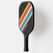 Vintage Midnight Gestreepte met Naam Pickleball Paddle (Links)