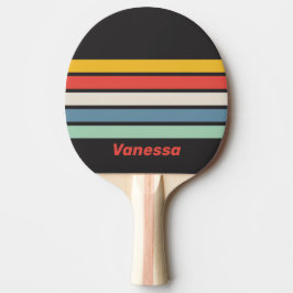Vintage Midnight Overdwars Strepen met Naam Tafeltennisbatje