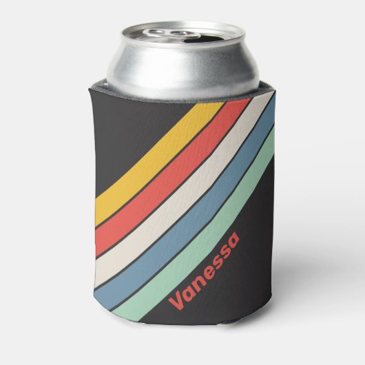 Vintage Midnight Stripes with Name Blikjeskoeler (Blikje Achterkant)