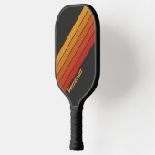 Vintage Midnight Sunset Gestreepte met Naam Pickleball Paddle (Links)