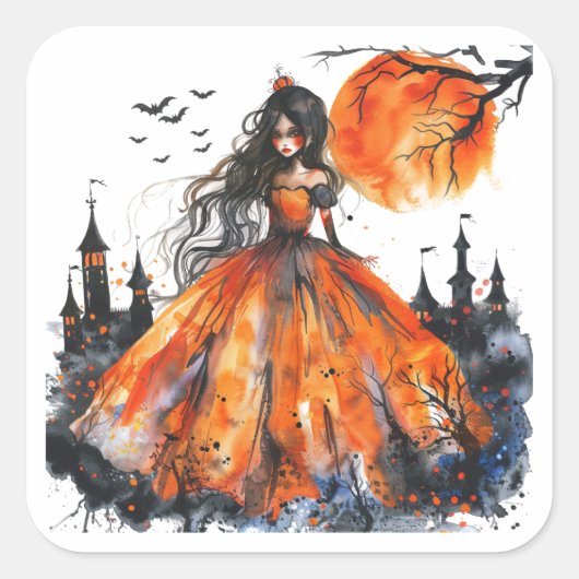 Vintage Midnight Witch Sticker (Voorkant)