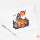 Vintage Midnight Witch Sticker (Envelop)