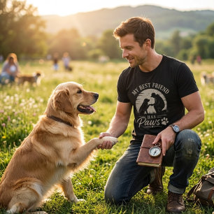 Vintage Mijn Beste Vriend Heeft Pootjes Hond Papa T-shirt