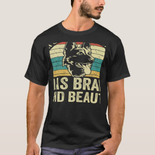 Vintage Mijn Duitse herder heeft hersenen en schoo T-shirt