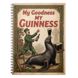 Vintage "Mijn Goedheid Mijn Guinness" Zeeleeuw Spi Notitieboek