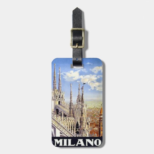 Vintage Milano Bagagelabel (Voorkant verticaal)