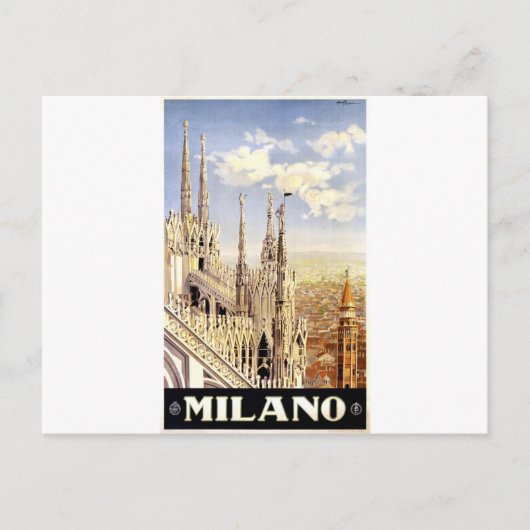 Vintage Milano Travel Briefkaart (Voorkant)