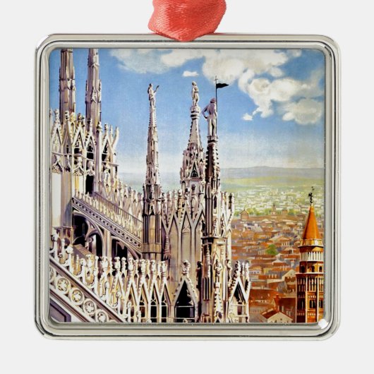 Vintage Milano Travel Metalen Ornament (Voorkant)