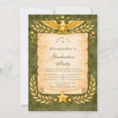 Vintage Militair Afstudeerfeest Kaart (Voorkant)