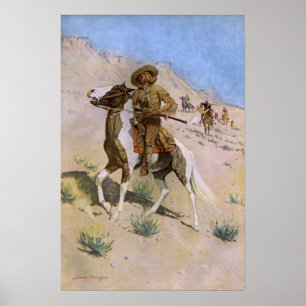 Vintage Militair Cowboys, The Scout van Remington Poster