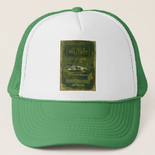 Vintage Militair Helikopter Camouflage Retro Trucker Pet