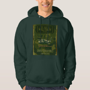 Vintage militaire helikopter camouflage grafisch Hoodie