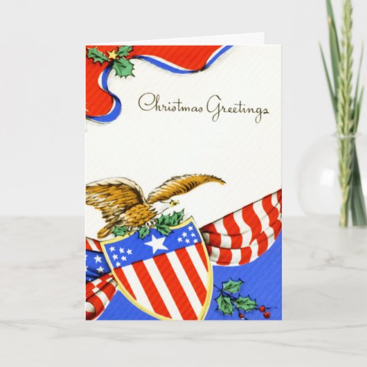 Vintage Military Christmas Card Feestdagen Kaart (Voorkant)