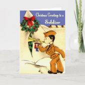 Vintage Military Christmas Card Feestdagen Kaart (Voorkant)