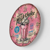 Vintage Milkshake Retro Diner Kitchen Grote Klok (Hoek)