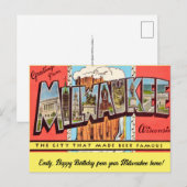 Vintage Milwaukee Occasion Postcard Briefkaart (Voorkant / Achterkant)