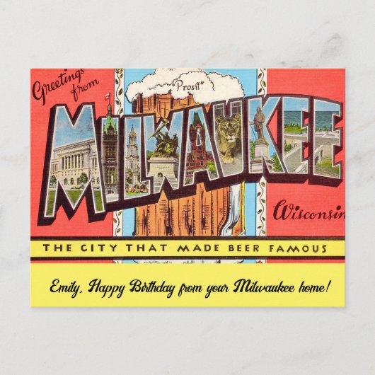 Vintage Milwaukee Occasion Postcard Briefkaart (Voorkant)