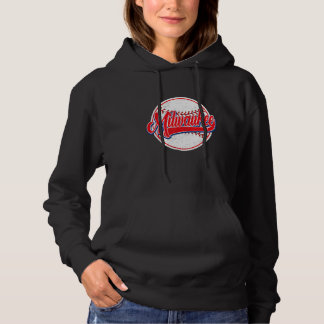Vintage Milwaukee Stadslandschap Honkbal Voor Mann Hoodie