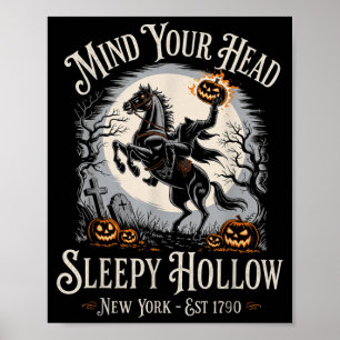 Vintage Mind Hoofd Slaapholte Hoofdloze Ruiter Poster