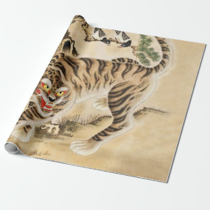 Vintage Minhwa Tijger onder dennenboom Cadeaupapier