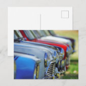 Vintage mini cooper auto - briefkaart (Voorkant / Achterkant)