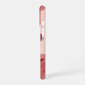 Vintage Minimaal Aardbeienpatroon iPhone 16 Hoesje (Linkerkant)